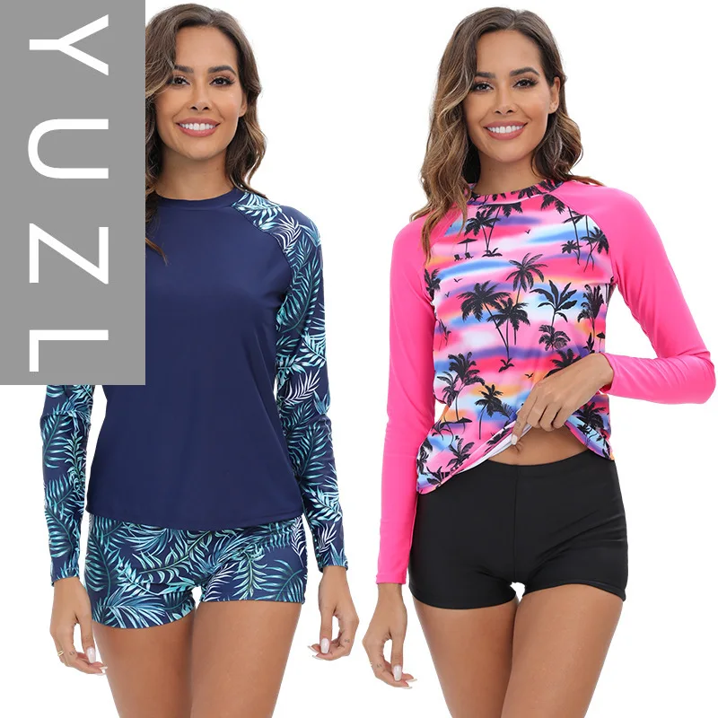 

YUZL упальник split surf suit women's long-sleeved swimsuit bikini 2025 new