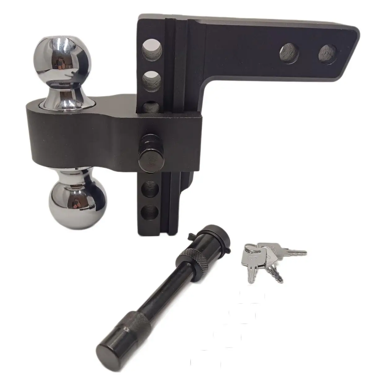 Aluminum Alloy Multi-Hole Adjustable Double Ball Tow Hitch Off-Road Vehicle Tow Hook RV Modification Accessories