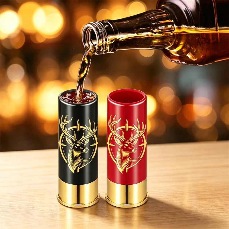 Deer Head Design Plastic Shot Glasses 12GA Suit Small Bullet Shot Cups for Club Wedding Party Drinkware Creative Gift Set image 5