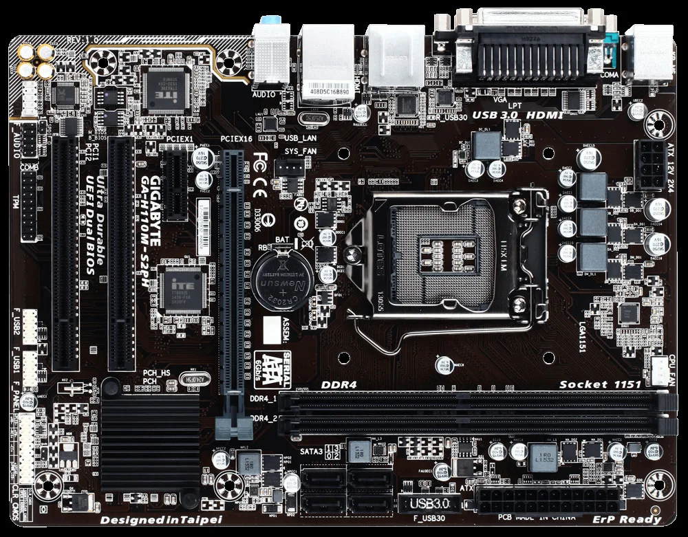 Подходит для основной платы настольного компьютера H110M-S2PH 1151 контактов DDR4 двухканальная основная плата офисной Фото №2