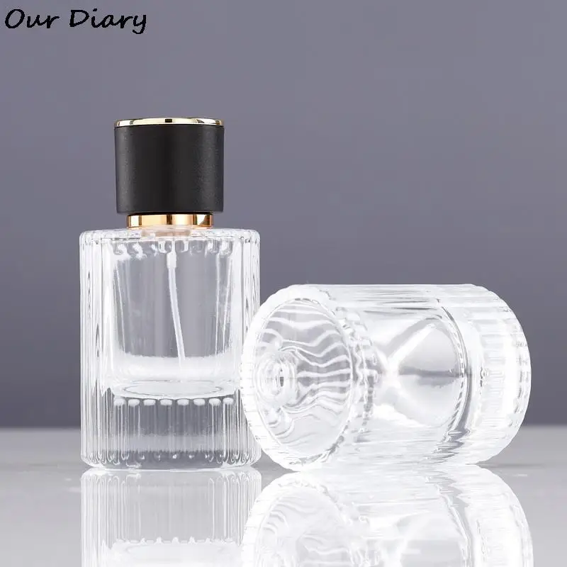 1Pc 30ML Perfume Glass Spray Bottle Portable Clear Cosmetics Perfume Atomizer High Capacity Empty Bottles Refillable