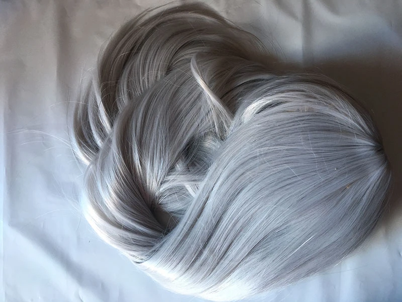 150CM Long White & Gray Straight Wig 60\'\' Women’s Heat Resistant Synthetic Hair anime Cosplay Wigs party Peruca