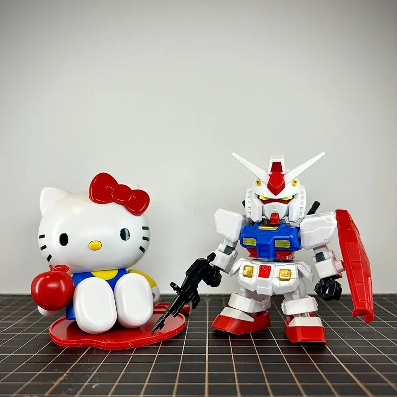 Hello Kitty Ganso RX-78-2SD Mech Assembly Model Kits Action Figures Desktop Decoration Doll Boy Puzzle Toy Gift Collectible