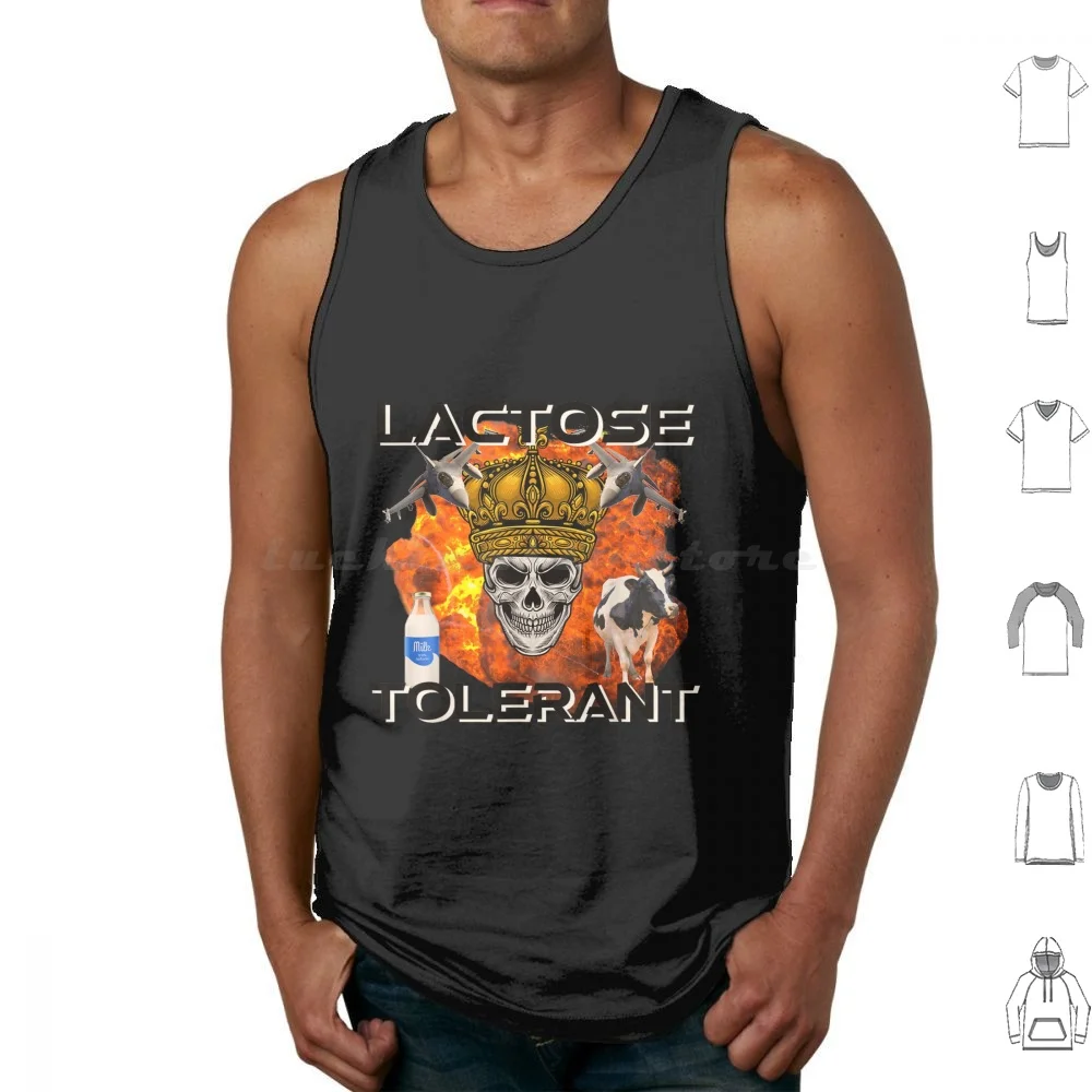 Lactose Tolerant Funny Tank Tops Vest Sleeveless Milk Funny Lactose Lactose Intolerant Dairy Free Lactose Intolerance