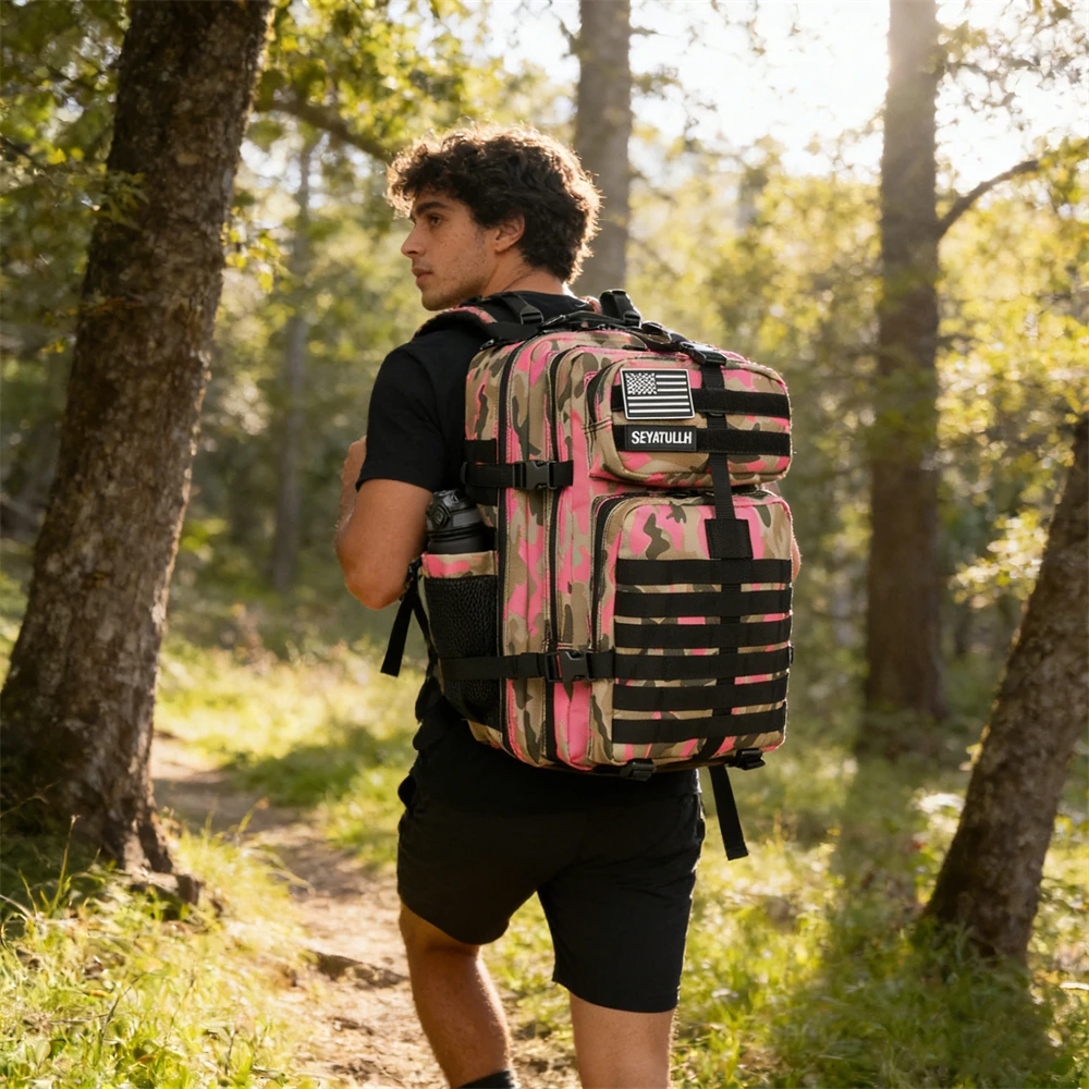 45L Tactical Backpack 3P Bag 3 Days Assault Outdoor Backpack Waterproof Climbing Rucksack Camping Hiking Hunting Mochila Bag