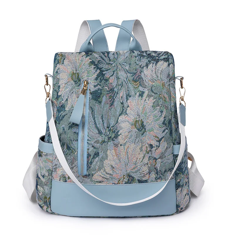 

Flowers Fashion Backpacks Nylon Female School Book Bags Large Capacity Women Shopping Travel Knapsack New Casual Rucksack XA6ZZ