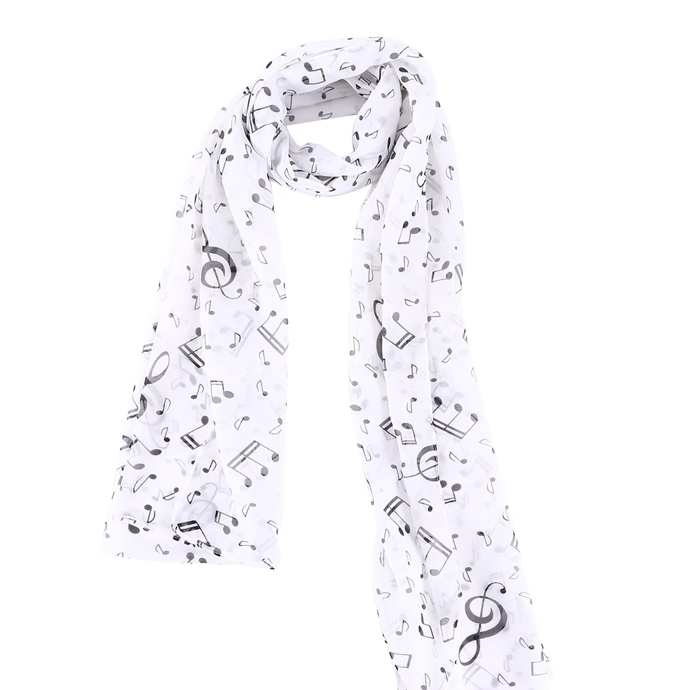 

Trendy Fashion Sheet Women Neck Scarf Ladies Gift Accessory Shawl Muffler Music Note Printed Scarf Chiffon Silk Scarf