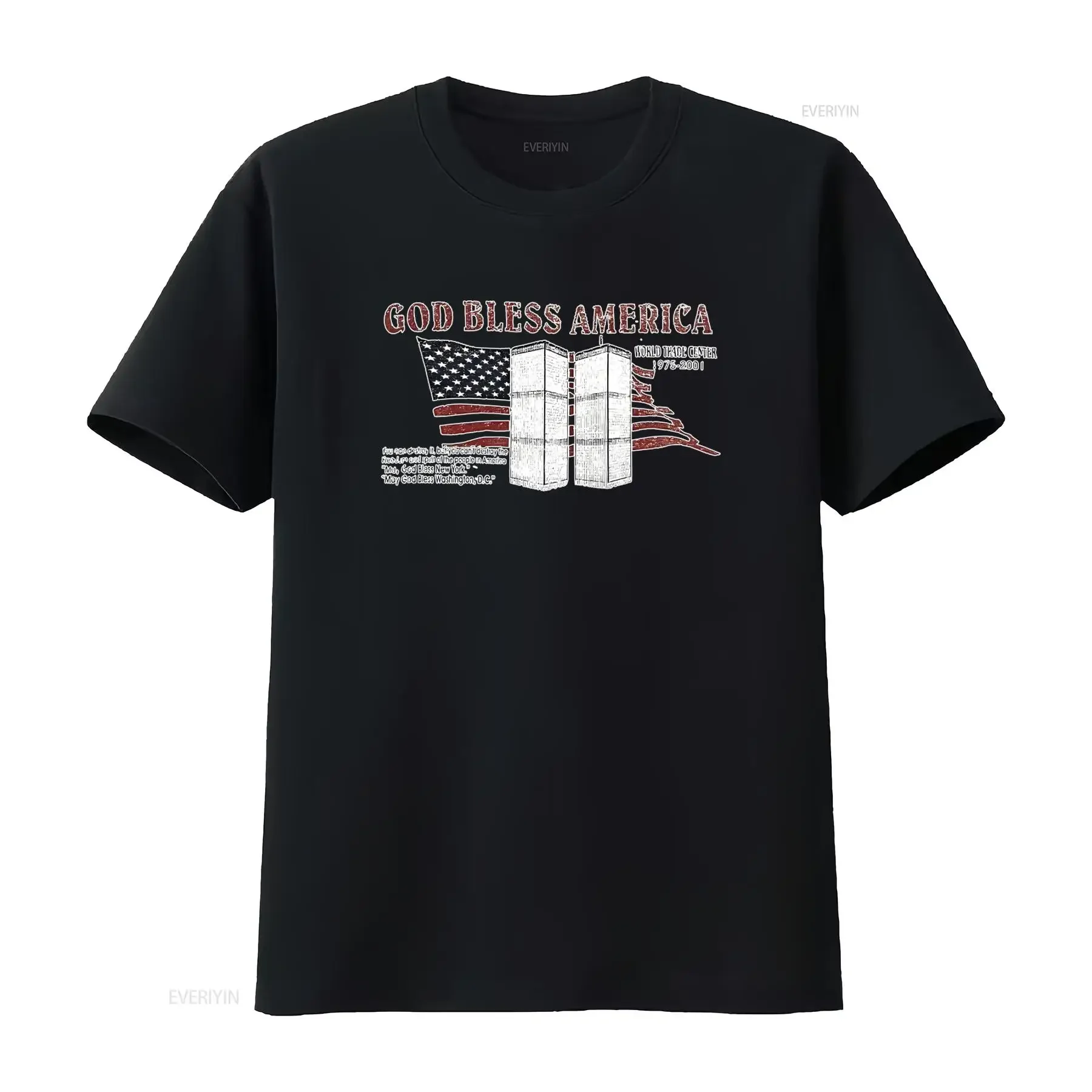 Y2K God Bless America 9 11 Twin Towers T Shirt Extra Small World Trade Center 1975 2001 vintage Washed Top For Everyday Wear