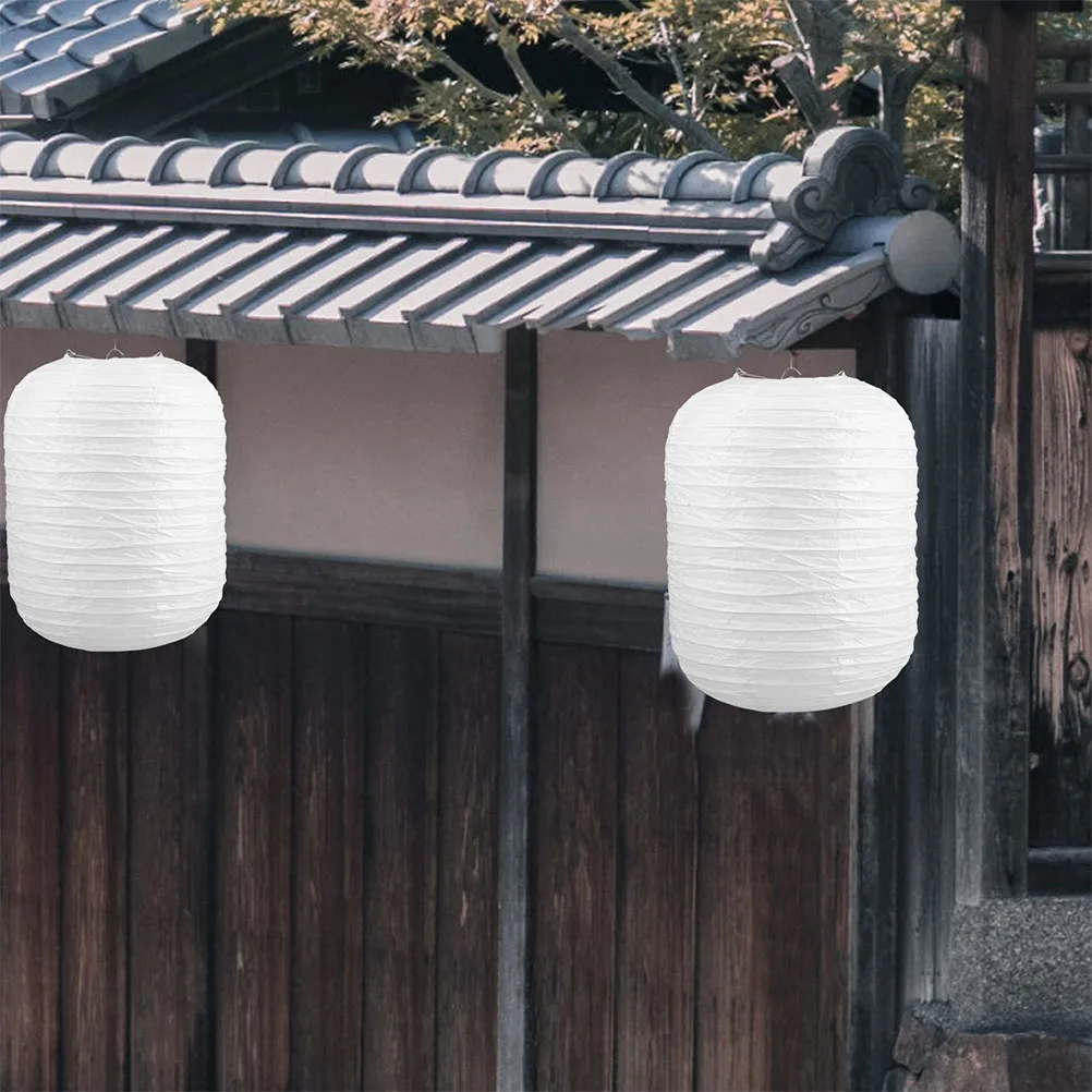 

2pcs Paper Lantern Shade White Folding DIY Party Decorations Hanging Lamp Shades Ceiling Light Blank Lanterns for Painting
