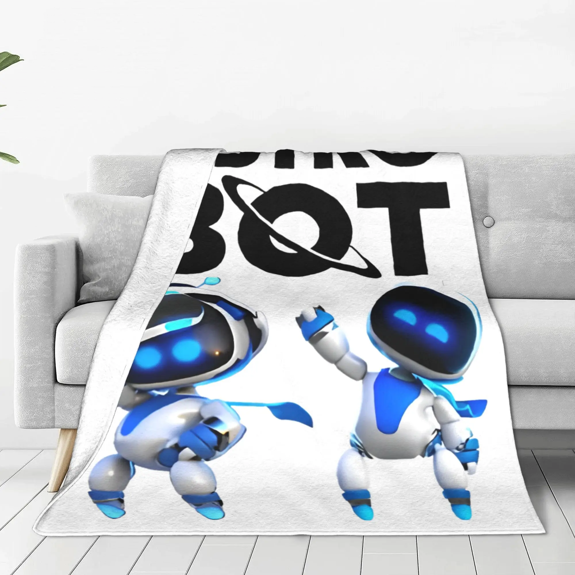 ASTRO BOT Astrobot Design  Flannel Blanket  Funny Throw Blankets for Home Hotel Sofa  150*125cm Bedspread