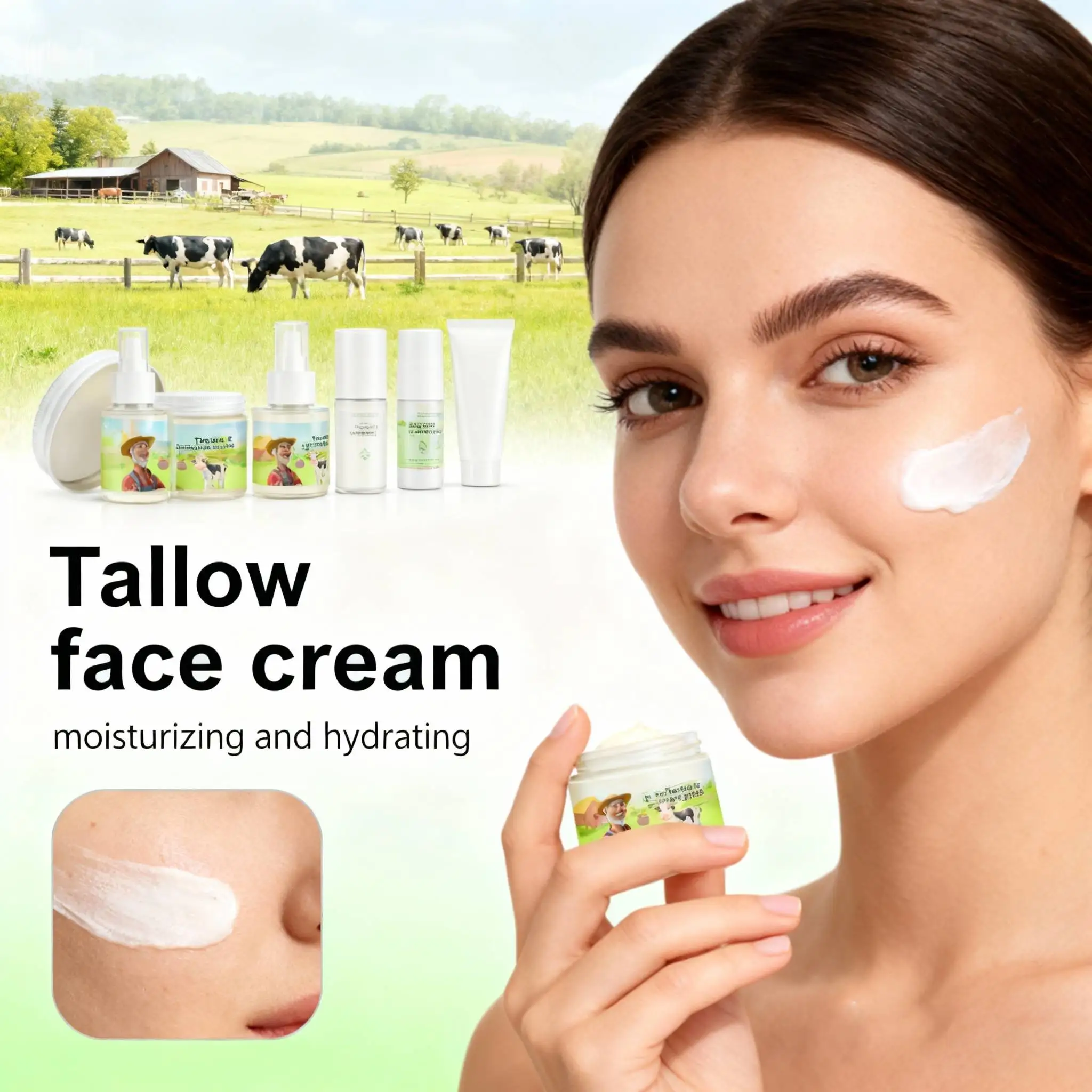 Whipped Beef Tallow and Honey Balm Skin Face Finished Organic Moisturizer Fast Absorption Grass Fed Grass Face Cream Body Lotio