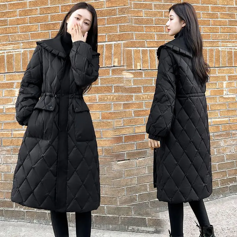 2023 neue Frauen Daunen Baumwoll mantel Winter jacke weibliche dicke warme Outwear schwarz abnehmen Parkas Baby kragen Mantel