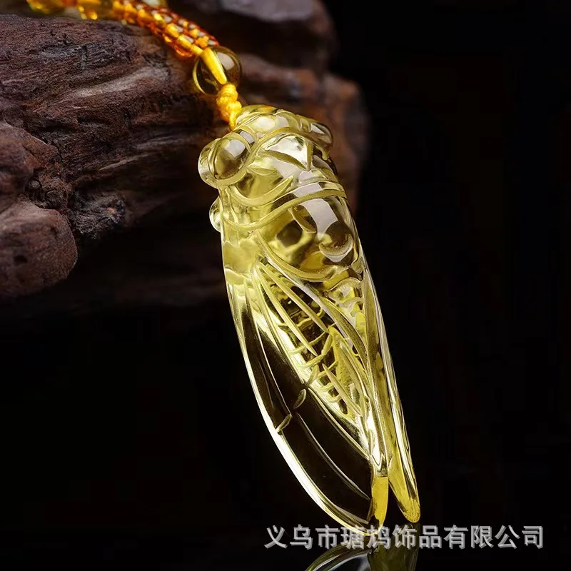 

Live Broadcast Popular Citrine More than Good Luck Comes Accessories Long Sweater Chain for Elders Men and Women Factory Direct