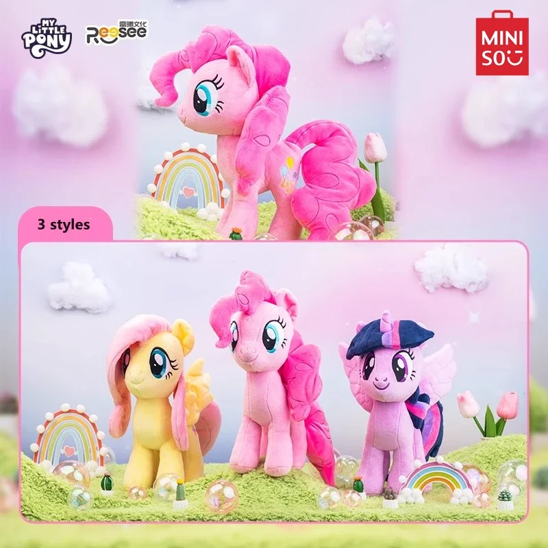 MINISO My Little Pony Stuffed Animal Genuine Twilight Sparkle Fluttershy Pinkie Pie Kawaii Children's Toy Birthday Gift Anime