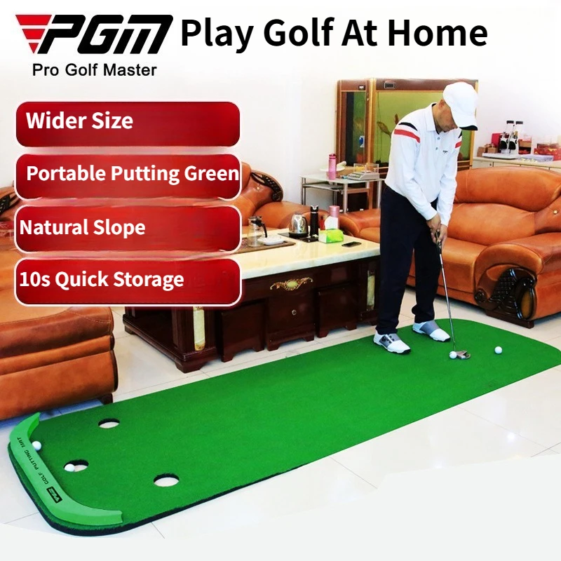 PGM Indoor Golf Putting Trainer Mat Mini Simulated Green Practice Carpet PortableTraining Accessory for Home Household Putting