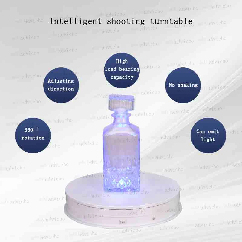 Charging Remote Control Electric Luminous Turntable RGB Colorful Jewelry Action Figures Rotating Base Rotary Table Display Stand