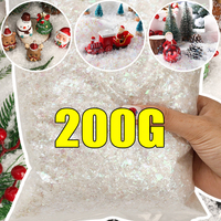 50-200G Artificial Snow Christmas Snow Powder White Snowflake Xmas New Year Party Decor Winter Crafts Village Displays Props