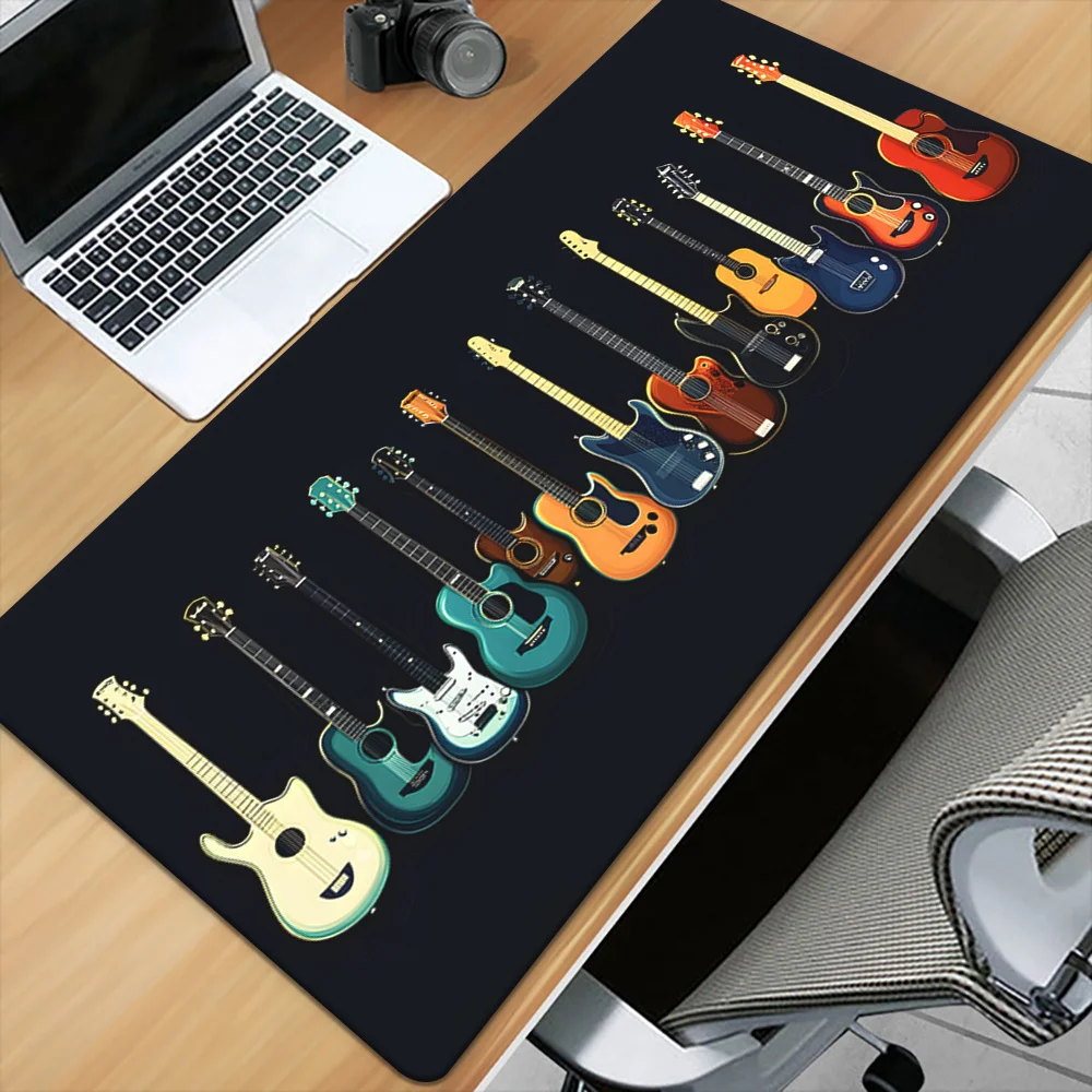 CIFbuy Large Gaming Mouse Pad Colorful Guitar Pattern Non-Slip Rubber Desk Mat For PC Laptop Office Music Studio Home Decor