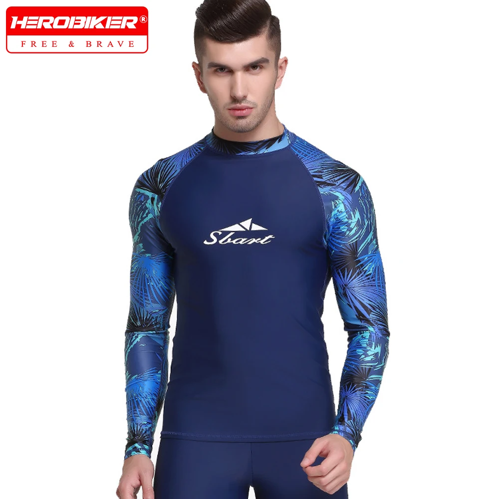 

Men's Swimwear Rash Guard Surfing Diving Suit Swimwear Long Sleeve T-shirt UV Protection Swimsuit Swimming Surf Gym Clothes