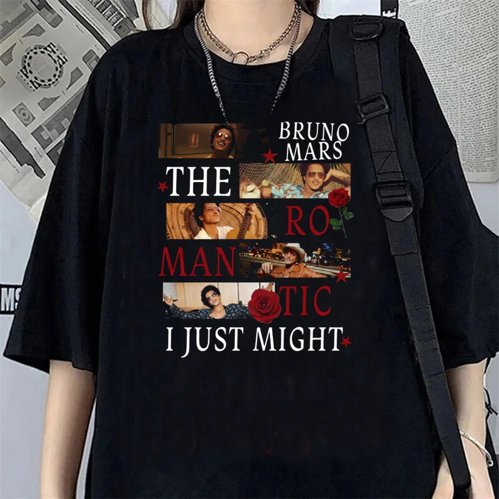 Bruno Mars The Romantic Tour Casual Clothing O-neck T-shirt High Quality Graphic Balck Tee Women Men Short Sleeve Y2K T-shirts