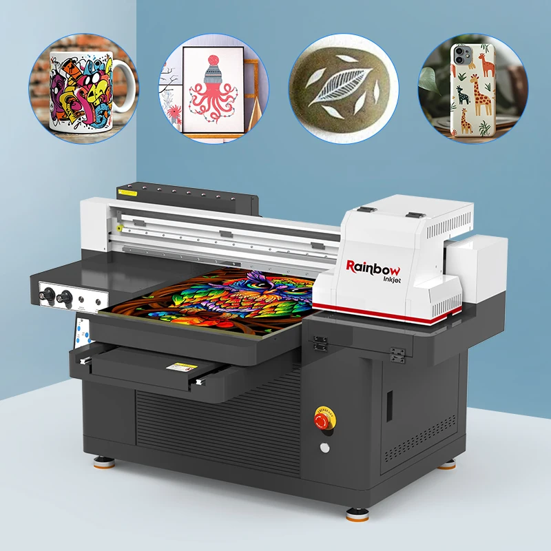 Fast Speed A2 Size Digital Inkjet Flatbed Acrylic Glass Phone case UV Printer with High Resolution