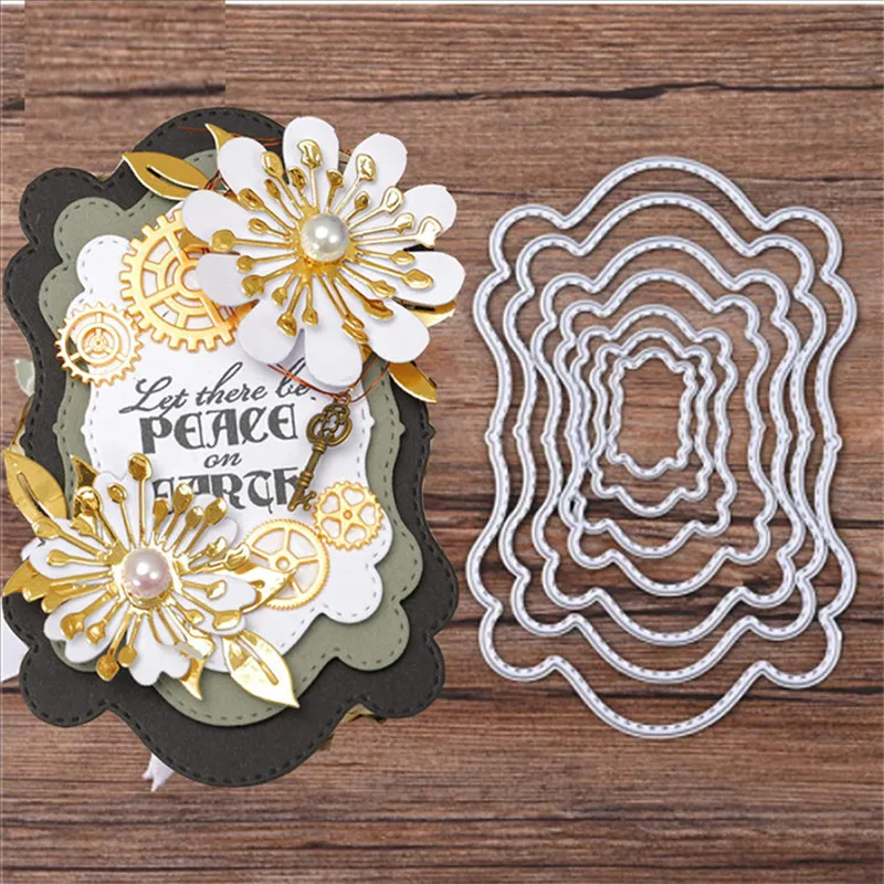 

Flower Border Metal Cut Dies Stencils for Scrapbooking Stamp/Photo Album Decorative Embossing DIY Paper Cards