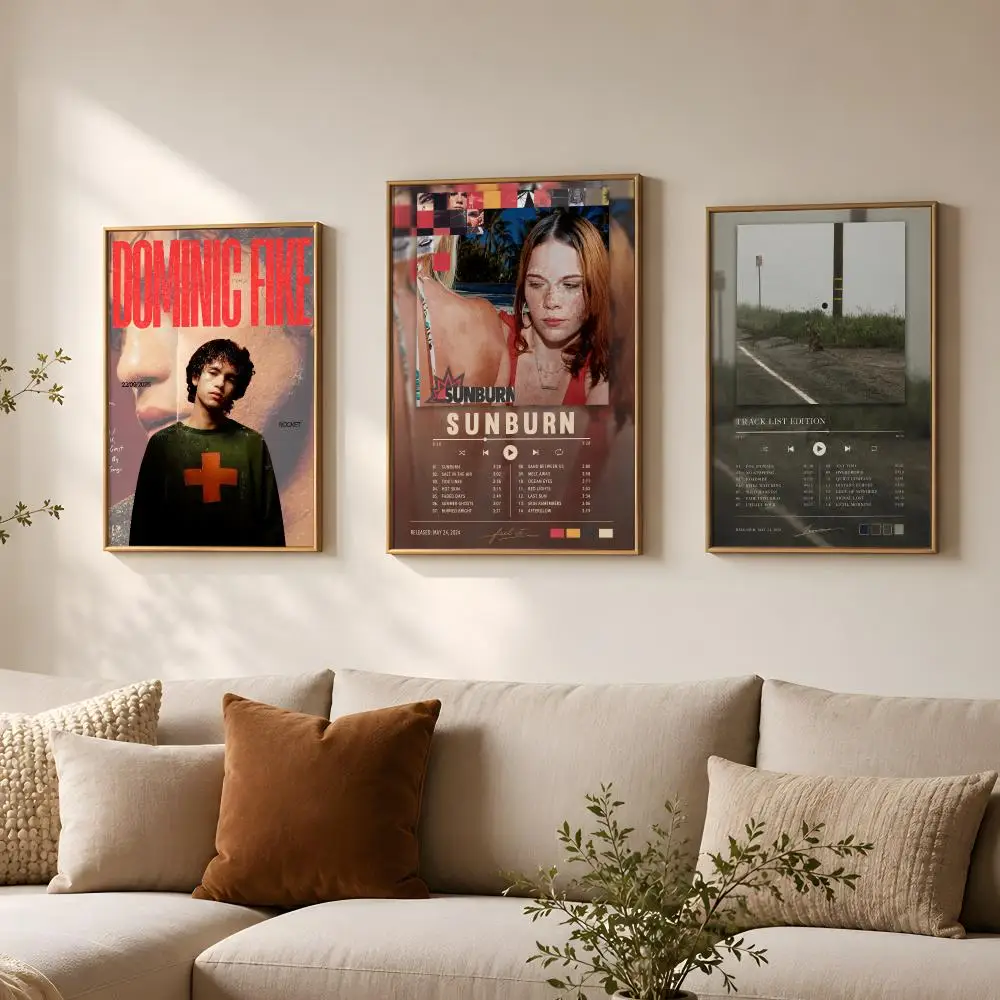 Singer D-Dominic Fike-E Poster Vintage Self Adhesive PP Wall Art for Living Room Bar Bedroom Home Decor Gift