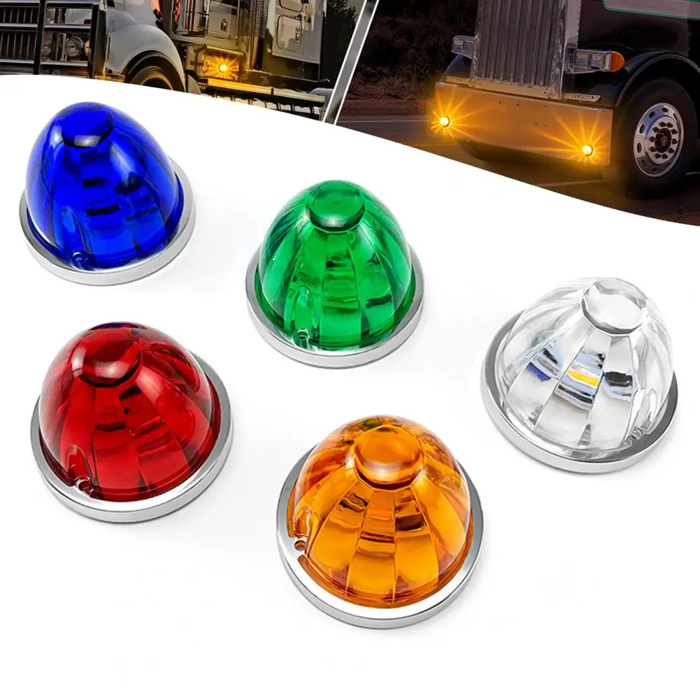 1/2Pcs 9.4cm LED Watermelon Wheel Lamps 12-24V Under Glow Side Lights Enhanced Visibility Safety Semi Truck Trailer Marker Light