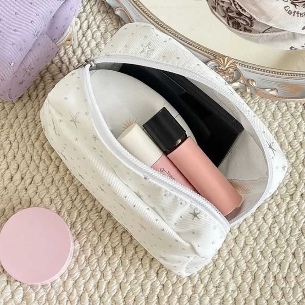 1pc Trendy Shining Star Pattern Storage Bag Portable Large Capacity Cosmetic Bag Multi-functional Coin Purse Gift