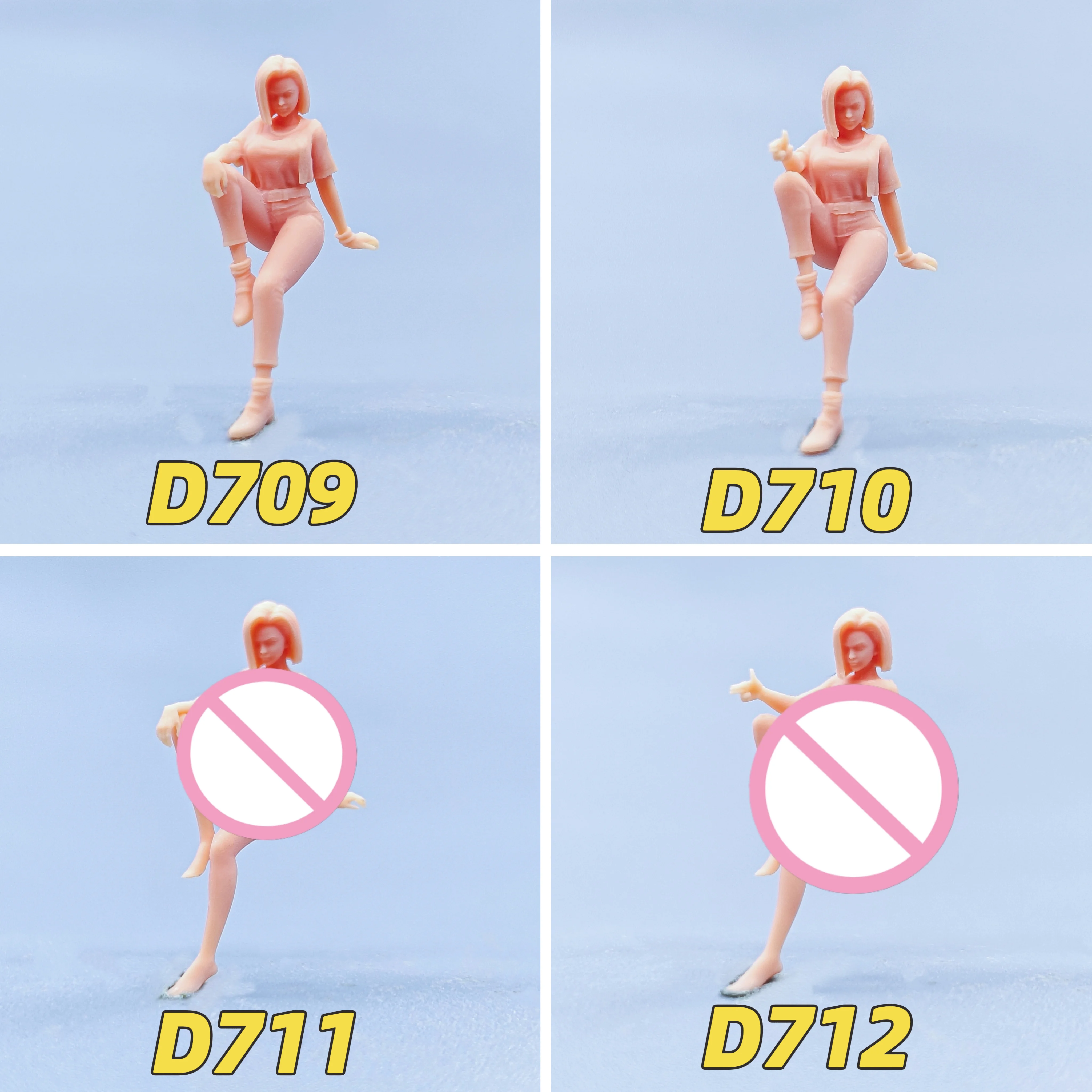 1/64 1/43 تماثيل مقياس نموذج الراتنج رقم. 18 منمنمة غير ملونة Diorama مرسومة يدويًا D709 D712