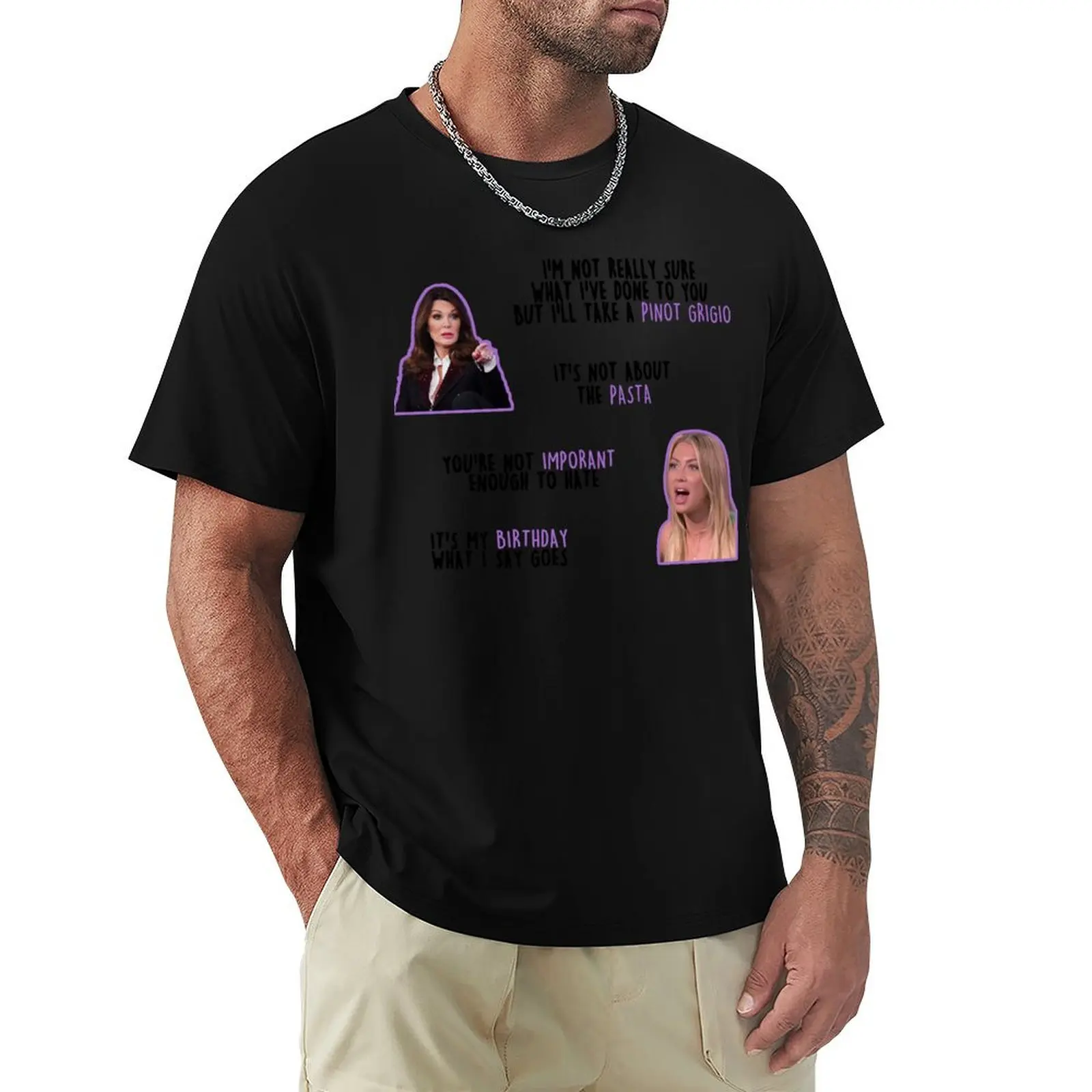 Funny Men Vanderpump Rules Gift For Music Fans T-Shirt Large Size Casual Short Sleeve Top