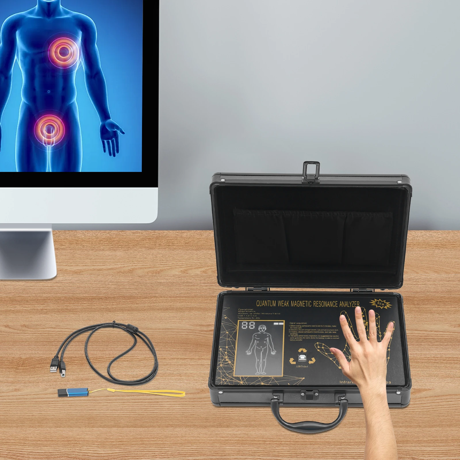 Body Analyzer Quantum Resonance Magnetic Analyzer 6th Generation, Quantum Detection Instrument with English Spanish Support