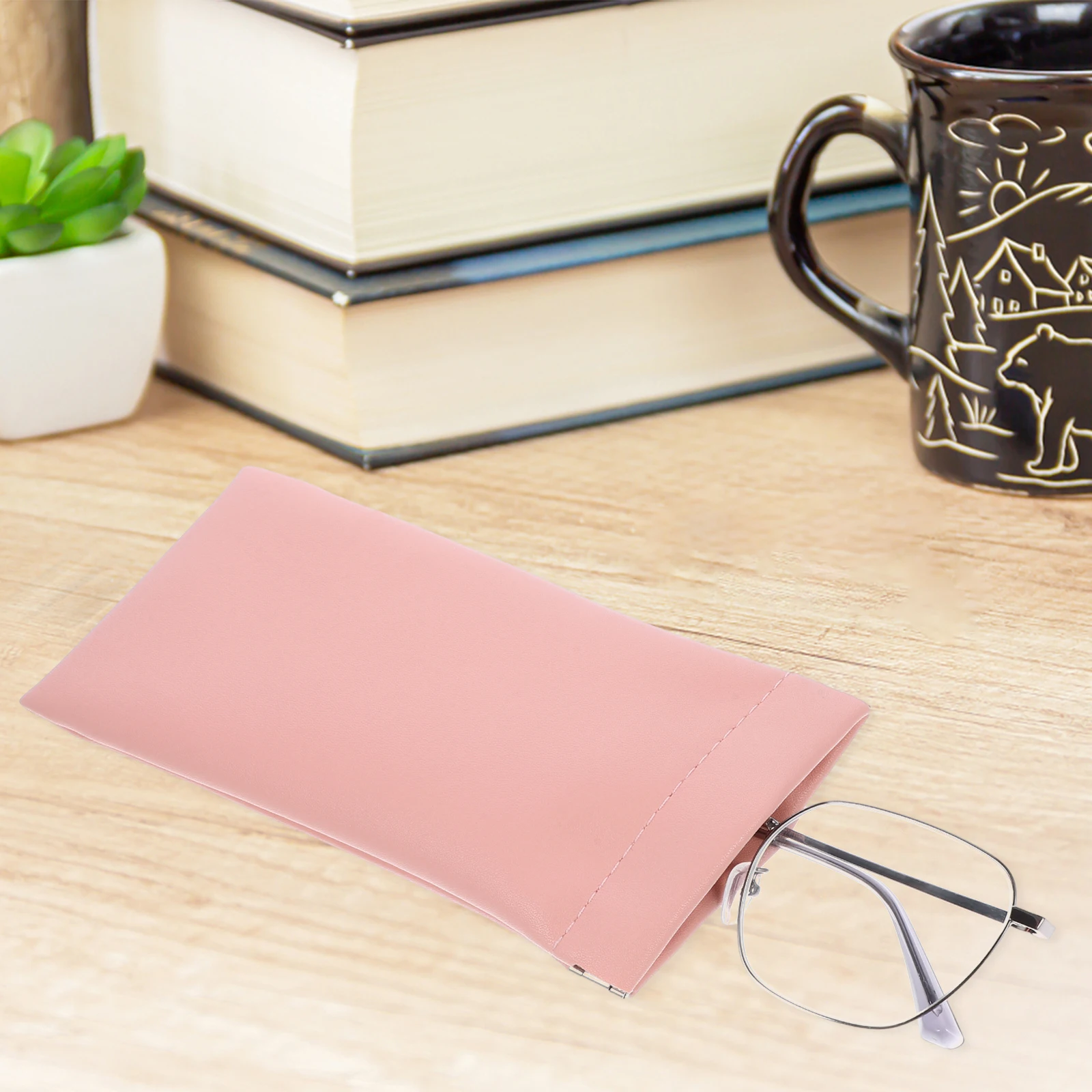 

2Pcs Pink Soft PU Glasses Case Sunglasses Bag Travel Eyewear Storage Pouch Outdoor Phone Key Portable Protective