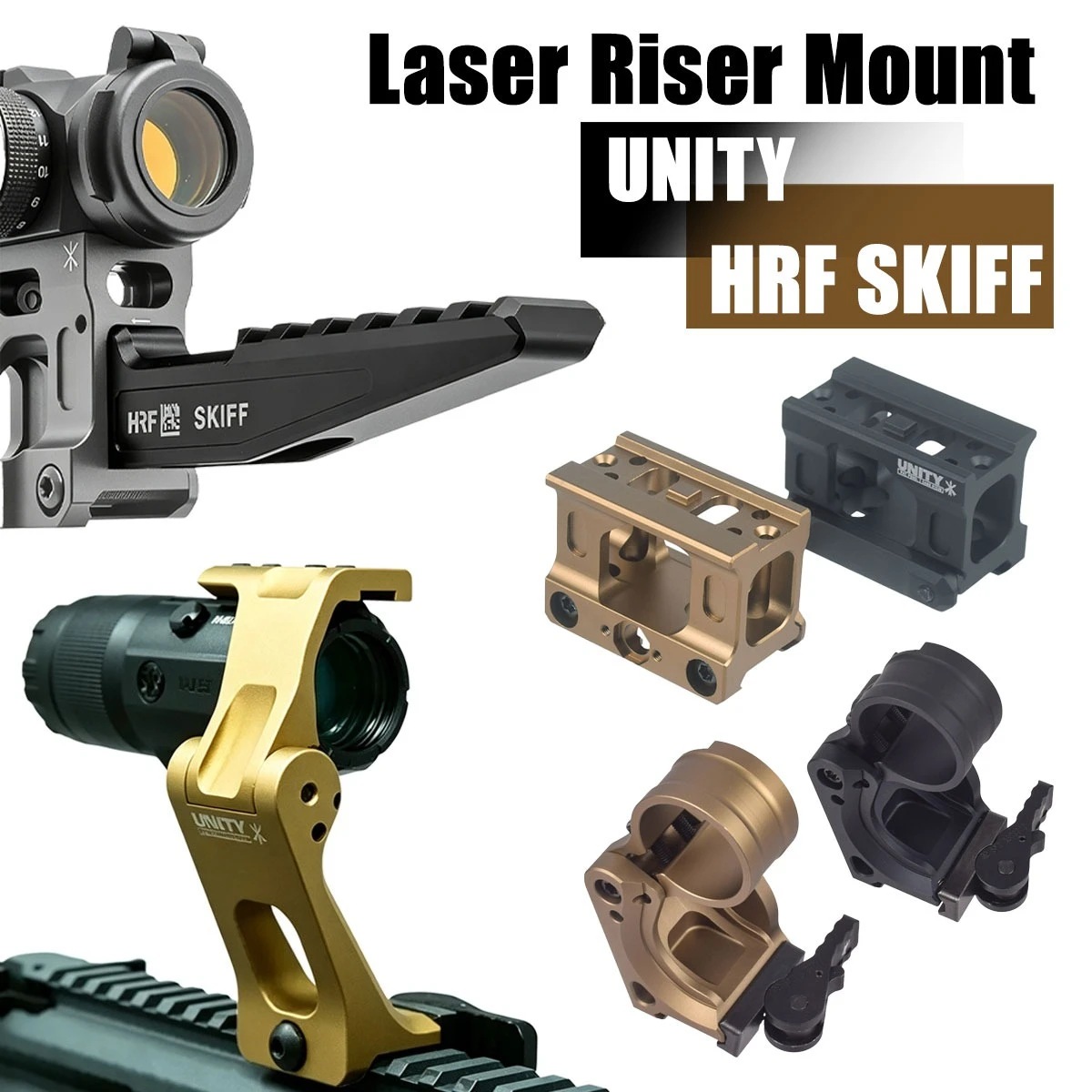 Support de montage optique tactique HRF SKIFF UNITY 6 emplacements Rail Picatinny 2,26 pouces FTC Extension rapide de la lunette de visée pour T01 T02 G43 G33