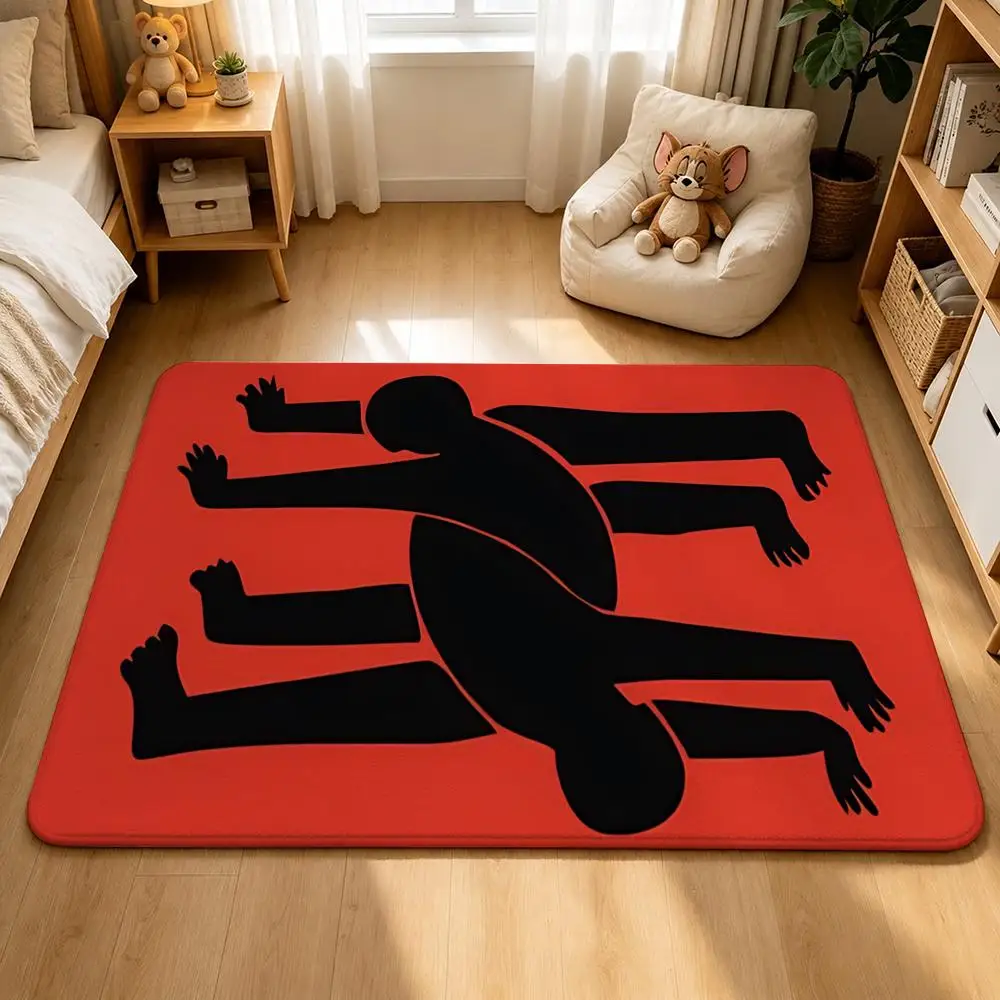 Human Silhouette Art PrintS Floor Mat Shower Foot Mat, Bedside Carpet, Entrance Absorbent Doormat, Soft Non-Slip