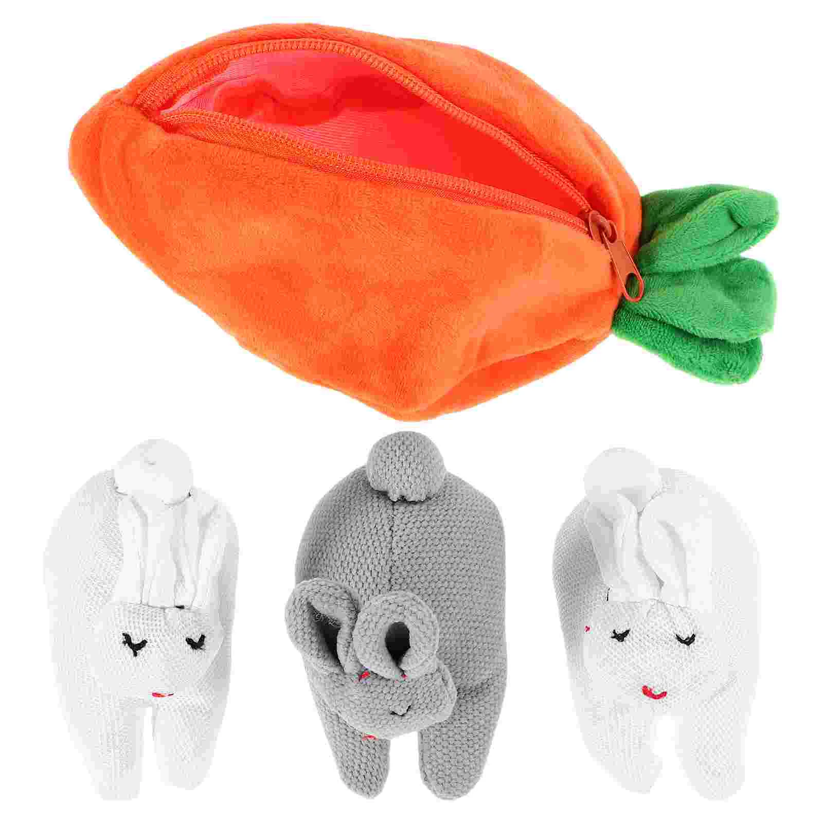 Cute Wallet Purse 3pcs Plush Carrot nament Easter Bunny Gifts Fun Desk Decoration Travel Shopping Office Use