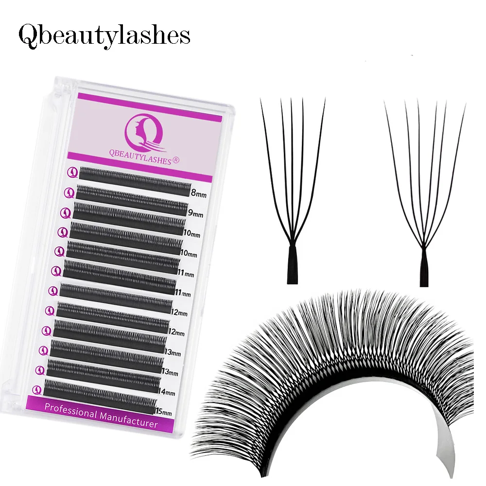 Qbeautylashes Cílios U 5D 6D W-förmige Wimpernverlängerungen, vorgefertigter Fächer, YY Soft Single Lash Extension Großhandel, Make-up-Tools