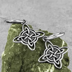 Vintage Viking Kettle Knot Drop Earrings for Men and Women Odin Amulet Earrings Personalized Fashion Nordic Jewelry Wholesale
