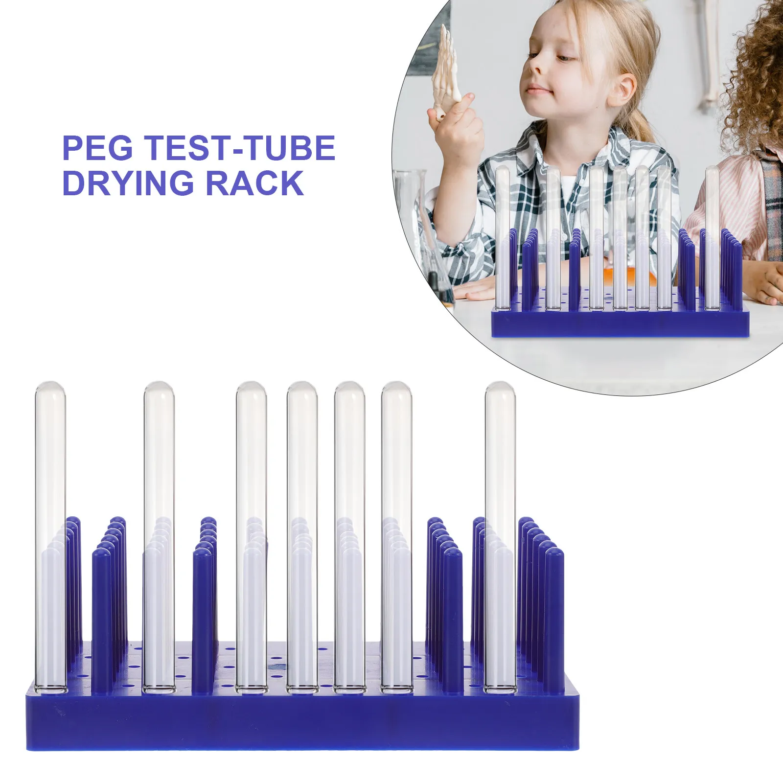 Test Tube Drying Stand Plastic Material Excellent Craftsmanship Reliable Peg Rack for Lab Test Tube Drying and Storage view 2