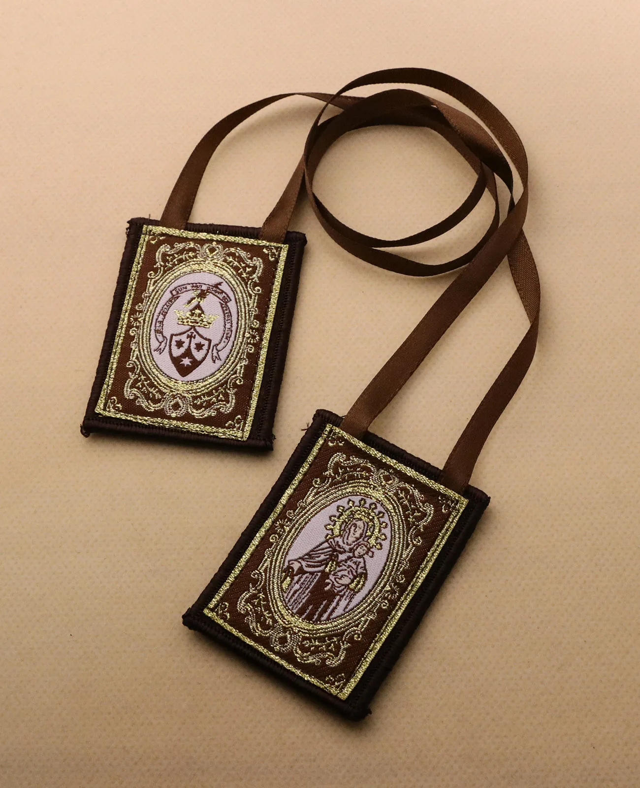 Catolicos Lady of Mount Carmel Medal Scapular Immaculate Heart Escapularios Necklace Brown Religious Devotional Gift