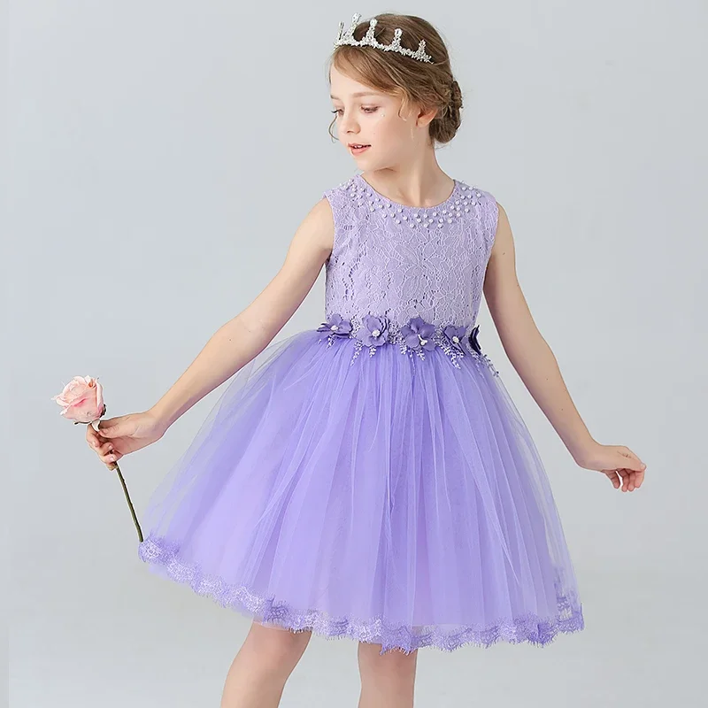 Girl's Princess dress Children's Day Birthday Party Lace Bubble skirt Summer style Dress