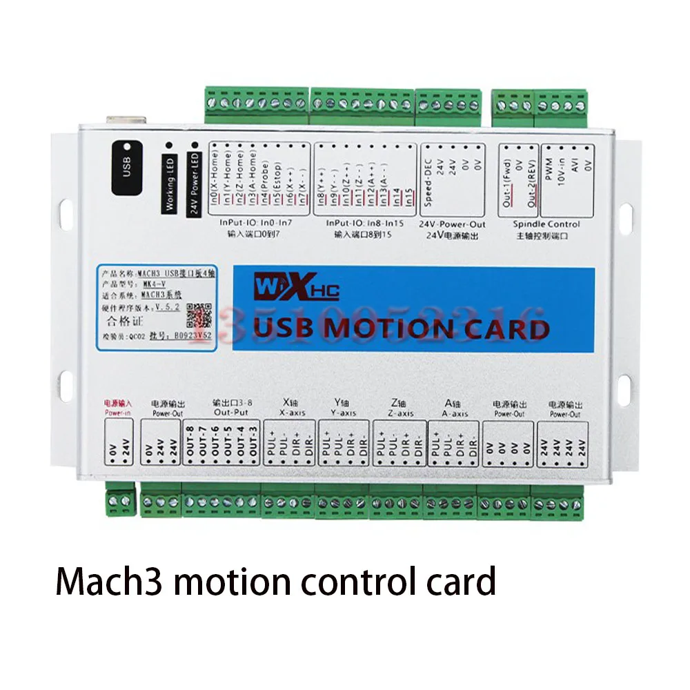 Cnc Xhc Mach3 Mach4 Usb 3/4/6axis Motion Control Card Windows 7 10 Engraving Machine Controller Supports Standard G Code