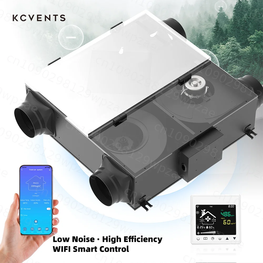 Energy Efficient Hvac Systems Hrv Erv Heat Recovery Ventilation Unit for Home Recuperator Purification Fan High Performance