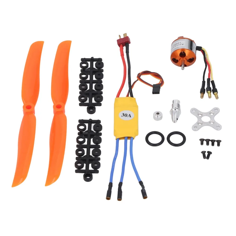 Durable 1400KV Brushless Motor 5V 2A BEC 3.5mm Plug Propeller Set 8060 Propeller 2212 Size ESC Motor Combo For RC Airplane