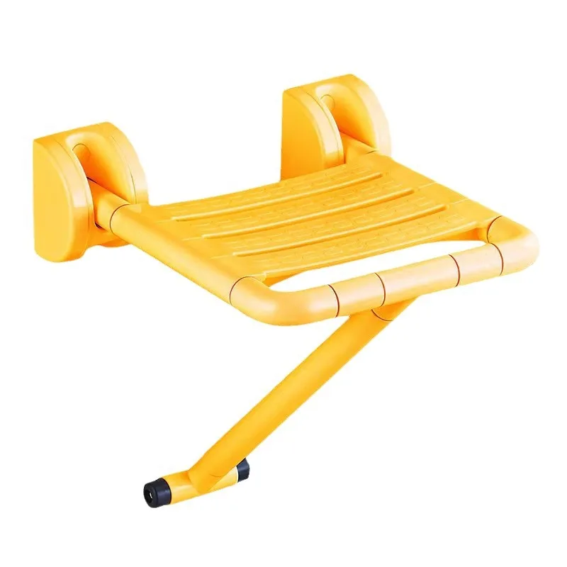 Wall Folding Bathroom Shower Chair, Anti-slip Safety Wall Mount Seat, Barrier-Free Rest Stool for Seniors, Bathroom & Stair Use
