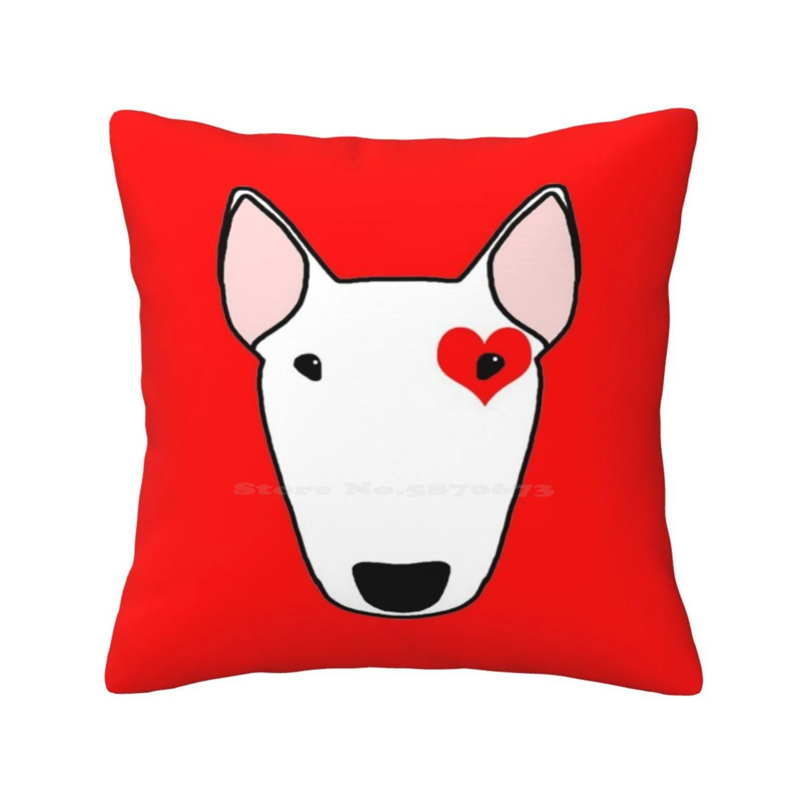 Valentine Bully Pillowslip Pillowcase Emilydevineart Bullterrier Bull Terriers Dog Loveheart Love Heart