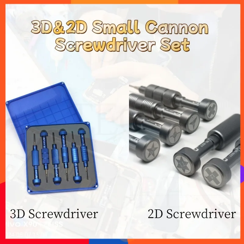 Steel Cannon Pro Screwdriver Set with Magnetic Phone Repair Toolkit 2D Standard 3D Bite-Proof Screwdrivers with Silent Rotation