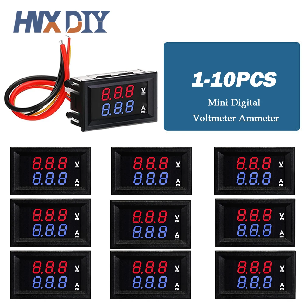 DC 0-100V 10A Digital Voltmeter Ammeter Dual Display Voltage Detector Current Meter Panel Amp Volt Gauge 0.28\