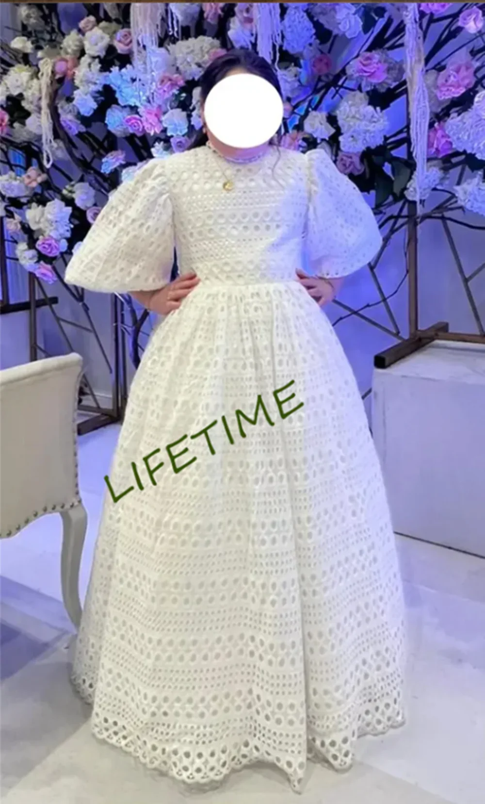 

Ball Gown Flower Girl Dresses For Weddings Lace Applique Floor Length Girls Pageant Dress White First Holy Communion Party Gowns