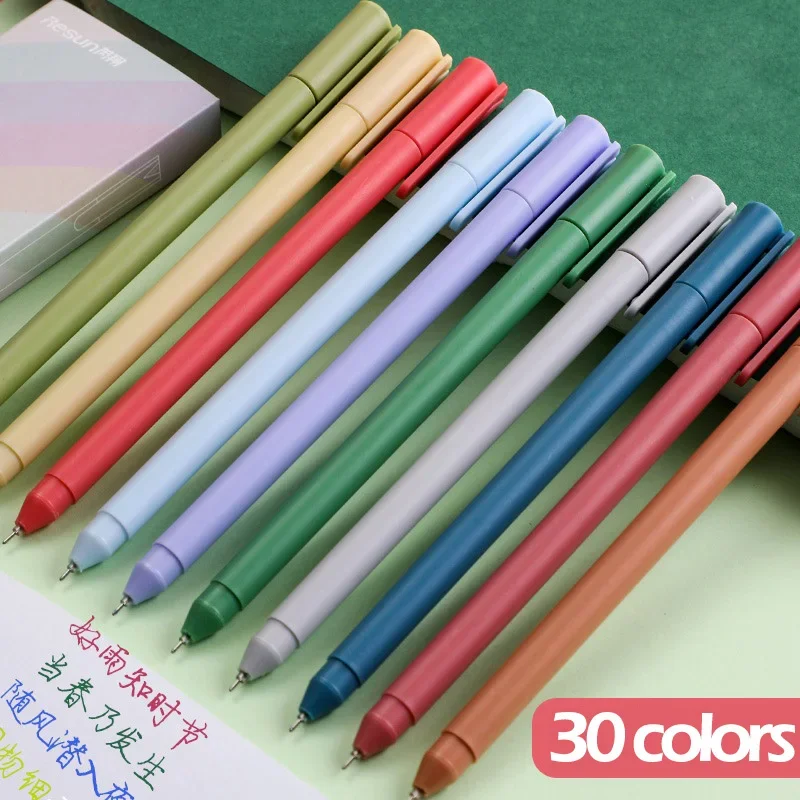 5Pcs/Box Retro Gel Pen Set Cute Colored 0.5mm Point Ballpoint Kawaii School Stationery Office Accessories